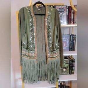 Art Deco Cottagecore Velvet Blank London Fringe Cardian